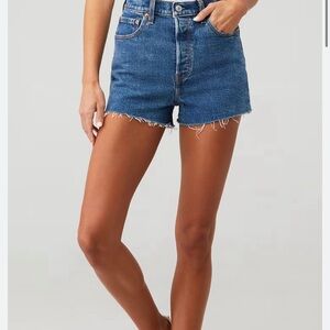 Levi's Ribcage High Rise Jean Shorts Charleston Denim